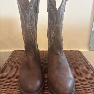 Classic Brown Leather Cowboy Boots